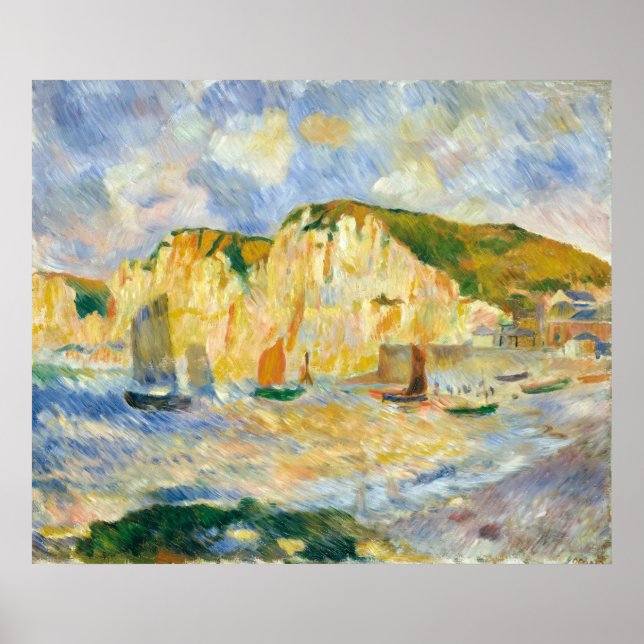 Auguste Renoir Sea och Cliffs Poster (Framsidan)
