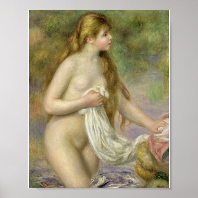 Auguste Renoir - slaget med lång hår Poster (Framsidan)