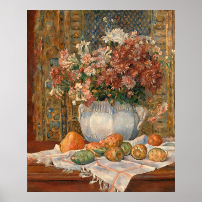 Auguste Renoir still Life Flowers Prickly Pears Poster (Framsidan)