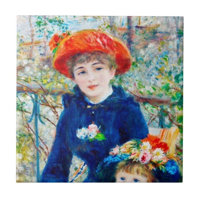 Auguste Renoir - två systrar Kakelplatta (Framsidan)