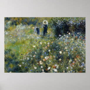 Auguste Renoir - Woman med parasol i en Garden Poster