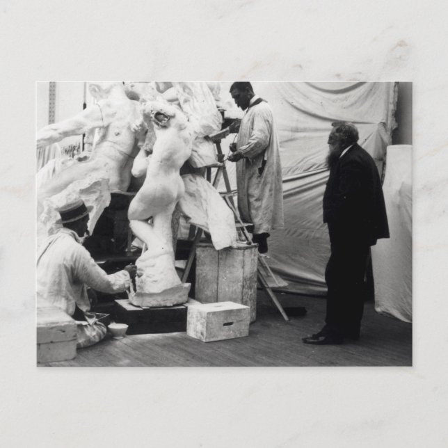 Auguste Rodin i hans Paris studio Vykort (Framsida)