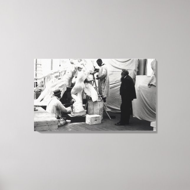 Auguste Rodin i Paris studio Canvastryck (Framsida)