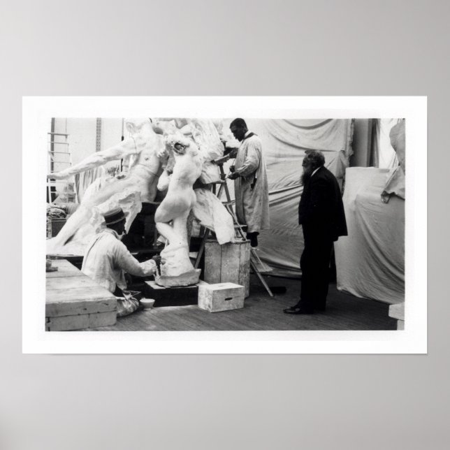 Auguste Rodin i Paris studio Poster (Framsidan)