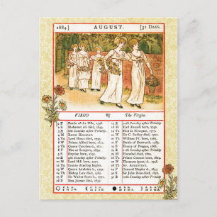 Augusti 1884 Almanac. Våg, Junggin Vykort