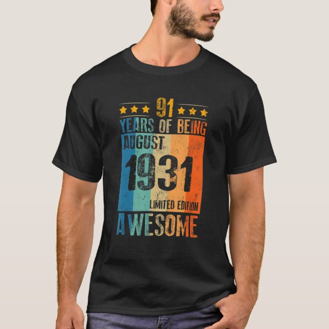 Augusti 1931 91 år efter Fantastisk T Shirt (Framsida)