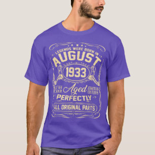 Augusti 1933 89th Birthday Gift 89 Year Old Manar T Shirt