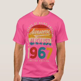Augusti 1967 Födelsedag 55 år efter Fantastisk Vin T Shirt