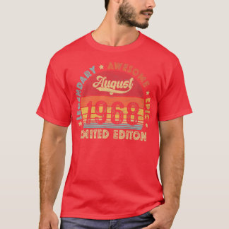 Augusti 1968 54 Birthday Legendary Fantastisk Epic T Shirt