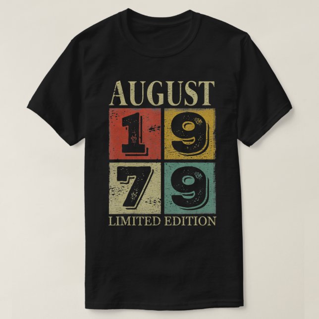 Augusti 1979, 42:a Åldersgåva För manar Wo T Shirt (Design framsida)