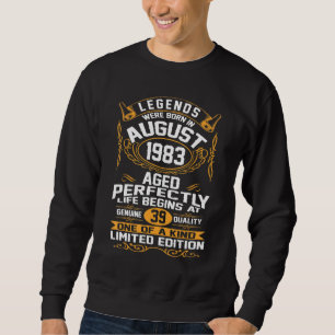 Augusti 1983 39 Birthday 39 Year Old Manar Women Lång Ärmad Tröja