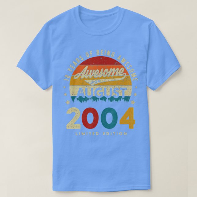 Augusti 2004 Födelsedag 18 år efter Fantastisk VI T Shirt (Design framsida)