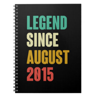 Augusti 2015 7:e Birthday 7 Years Gold Bo Anteckningsbok