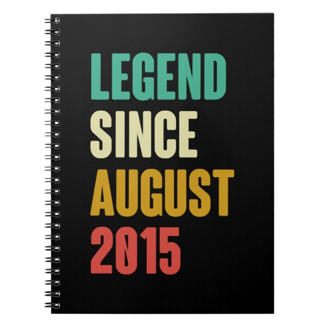 Augusti 2015 7:e Birthday 7 Years Gold Bo Anteckningsbok (Framsidan)