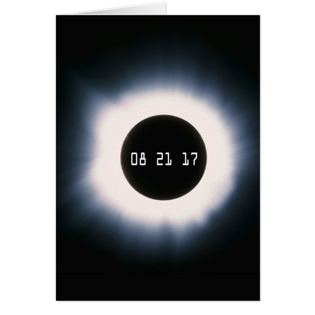 Augusti 2017 Total Solar Eclipse in Black and Whit Hälsningskort (Framsidan)