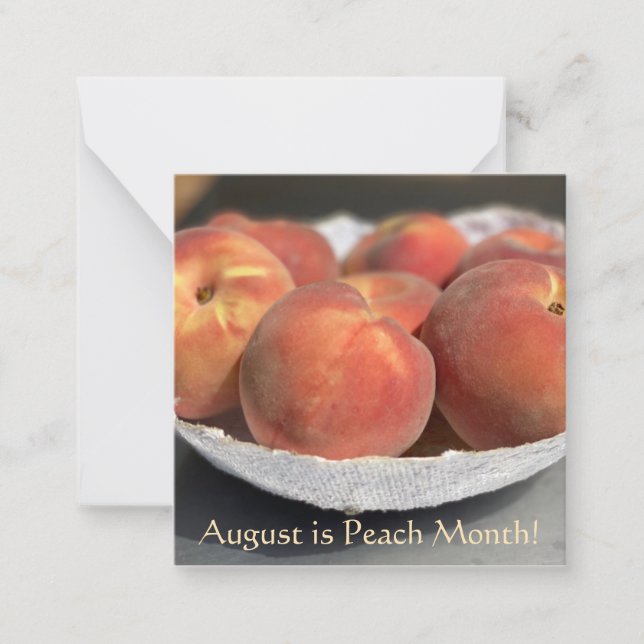 Augusti är Peach Month! Anteckningskort (Framsida)