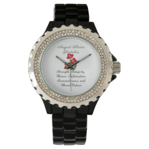 Augusti Birth Month Flower Gladiolus Birth Gift Armbandsur