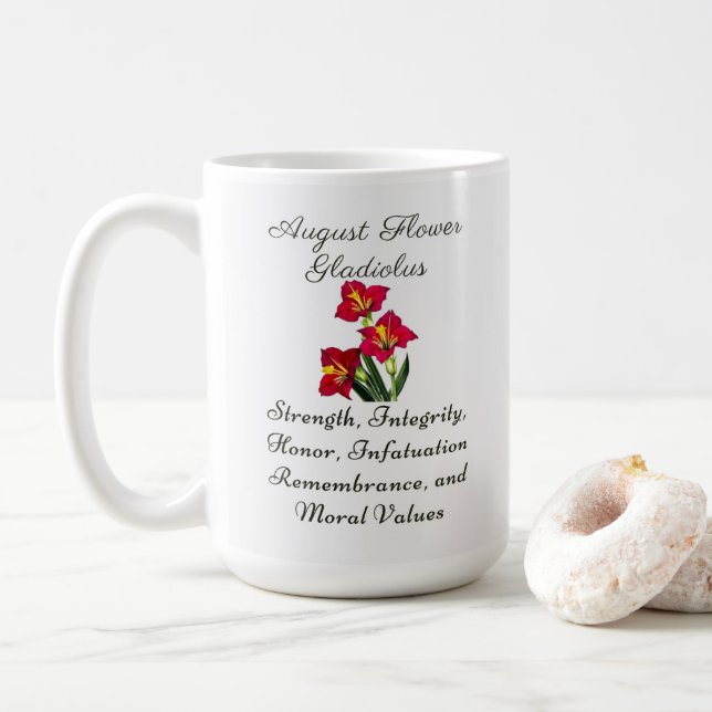 Augusti Birth Month Flower Gladiolus Birth Gift Kaffemugg (Med munk)