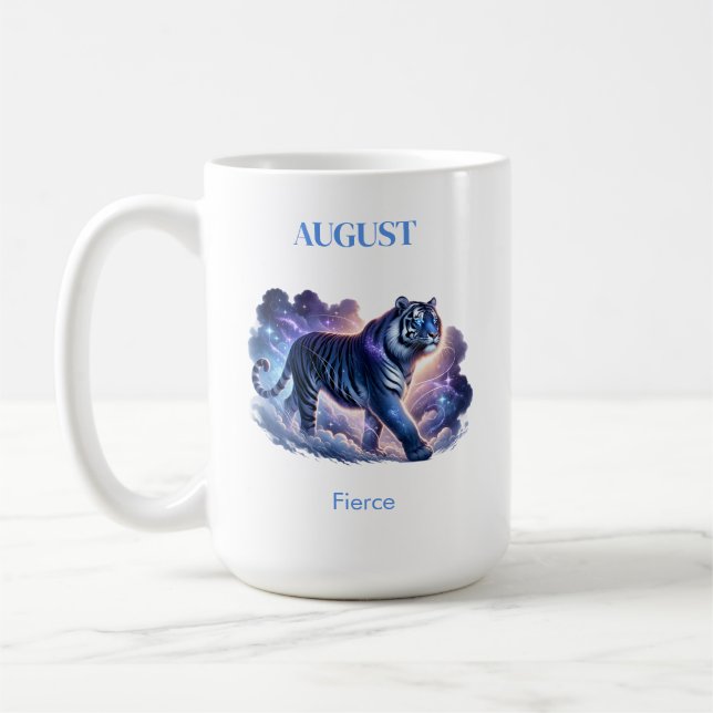Augusti Birth Month Spirit Animal Tiger Gift - Kaffemugg (Vänster)