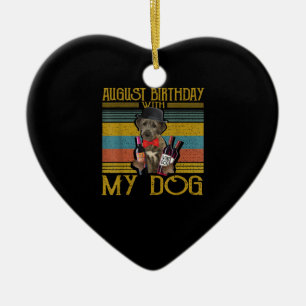 Augusti Birthday med My Irish Wolfhound Hund 2020 Julgransprydnad Keramik
