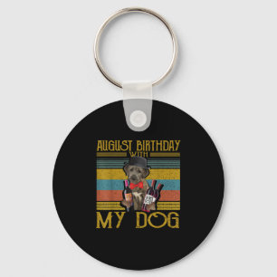 Augusti Birthday med My Irish Wolfhound Hund 2020 Nyckelring