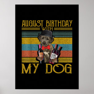 Augusti Birthday med My Irish Wolfhound Hund 2020 Poster