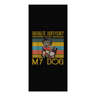 Augusti Birthday med My Irish Wolfhound Hund 2020 Reklamkort