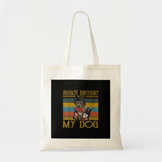 Augusti Birthday med My Irish Wolfhound Hund 2020 Tygkasse (Framsidan)