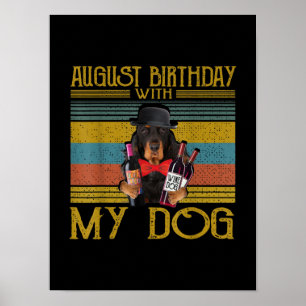 Augusti Birthday with My Gordon Setter Hund 2020 Poster