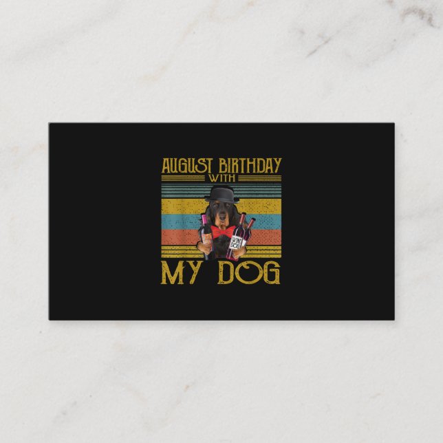 Augusti Birthday with My Gordon Setter Hund 2020 Visitkort (Framsida)