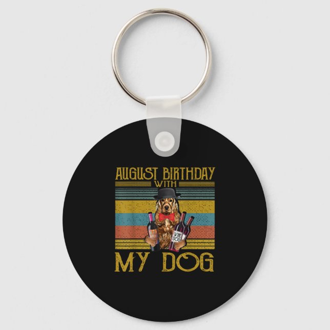 Augusti Birthday with My Irish Setter Hund 2020 Nyckelring (Framsida)