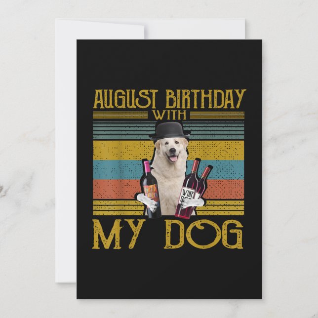 Augusti Birthday with My Underbar Pyrenees Hund 20 Julkort (Framsida)