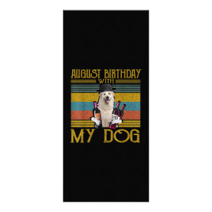 Augusti Birthday with My Underbar Pyrenees Hund 20 Reklamkort