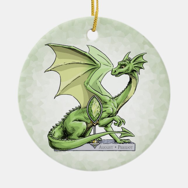Augusti Birthstone Dragon: Peridot Ornament (Framsidan)