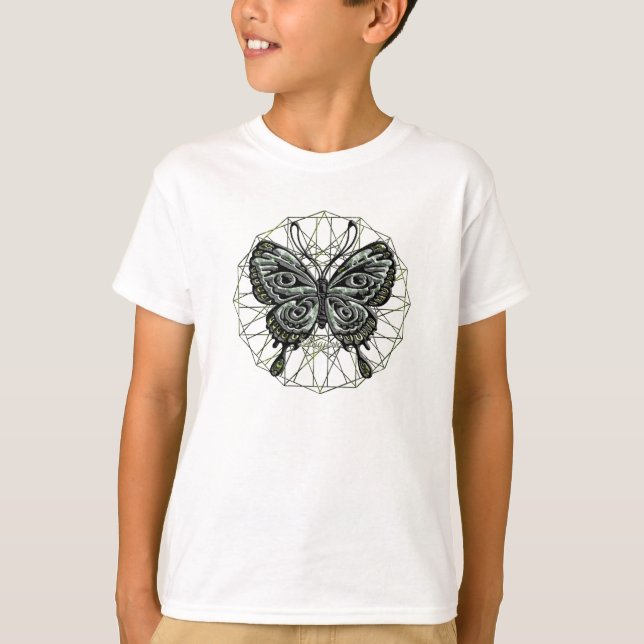 Augusti Birthstone fjäril T Shirt (Framsida)