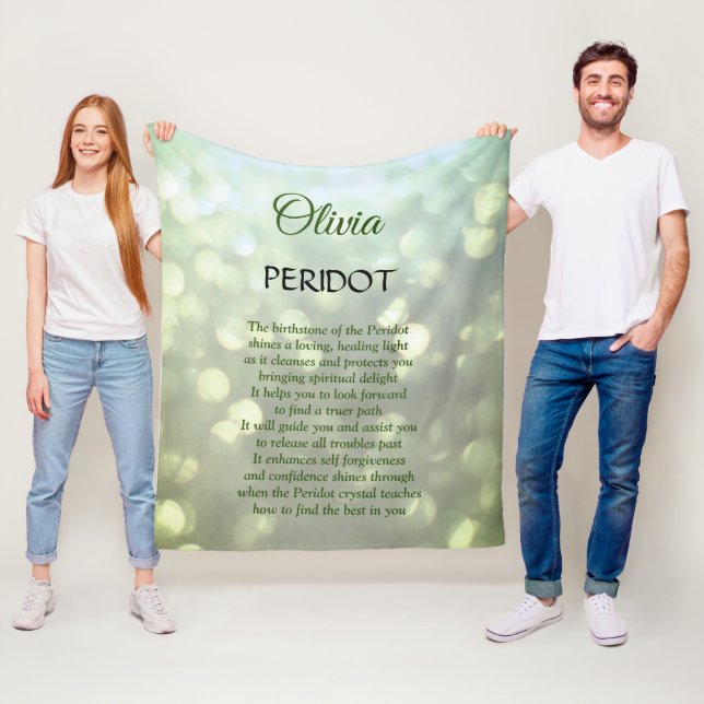 Augusti Birthstone Peridot-design Fleecefilt (På plats)