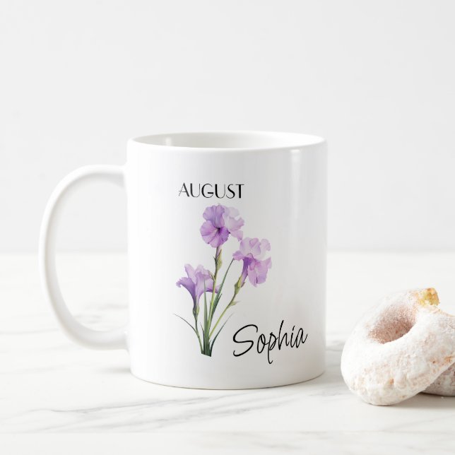 Augusti Blomma Personlig Kaffemugg (Med munk)