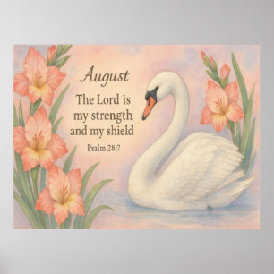 Augusti Flamingo Bibelvers Kristet Födelsedagspres Poster
