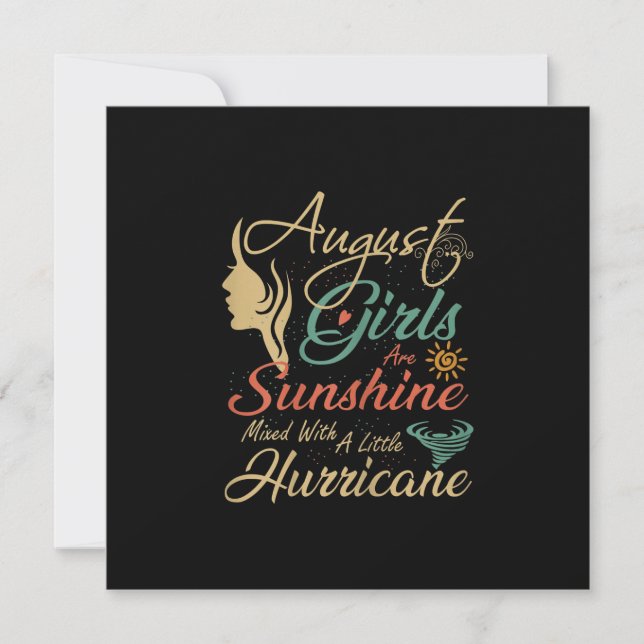 Augusti Flickor är sunshine August Birthday Inbjudningar (Framsida)