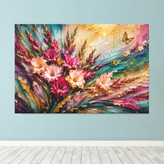 Augusti Födelseblomma Gladiolus Energi Abstraktion Canvastryck
