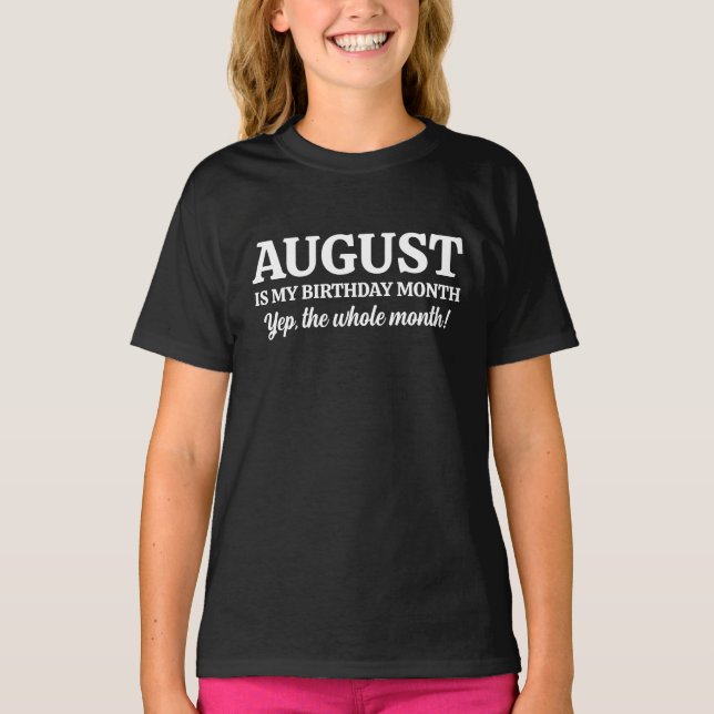 Augusti födelsedag  t shirt (Framsida)