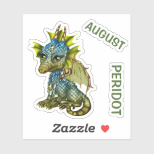 Augusti för Birthstone babydrake Peridot Klistermärken