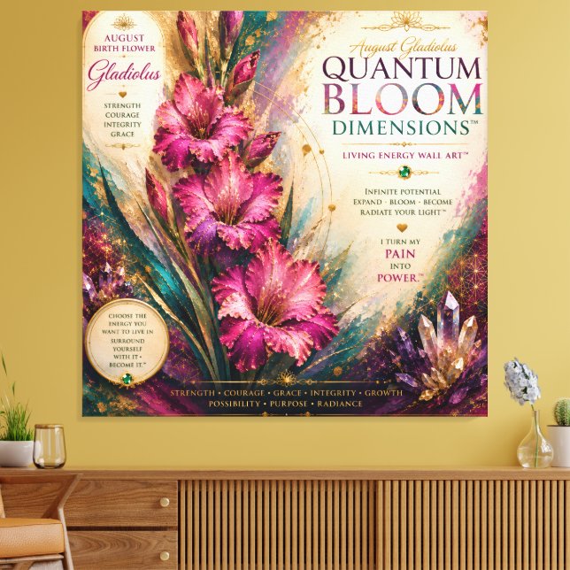 Augusti Gladiolus Quantum Blomdimensioner Canvastryck (Insitu (Vardagsrum))