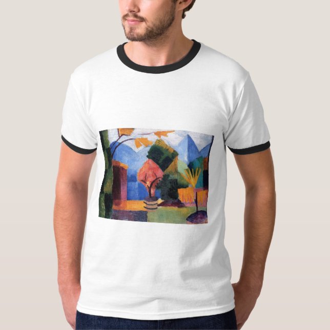 Augusti Macke - arbeta i trädgården på Thuner olja T Shirt (Framsida)