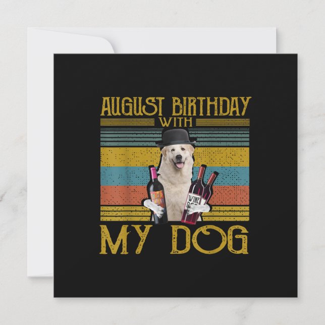 Augustifödelsedag med min stora Pyrenéerhund 2020 Inbjudningar (Framsida)