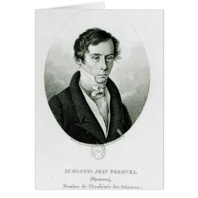 Augustin Jean Fresnel 1825 Hälsningskort (Framsidan)