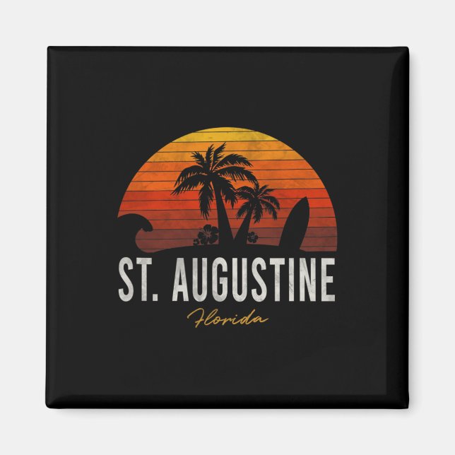 Augustine Beach Florida Fl Handflatan Vacation Sur Magnet (Framsidan)