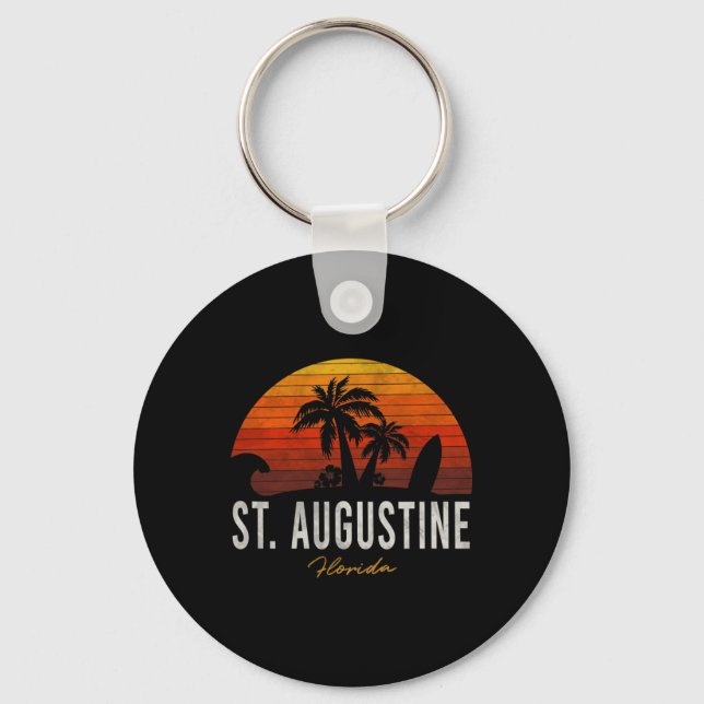 Augustine Beach Florida Fl Handflatan Vacation Sur Nyckelring (Framsida)