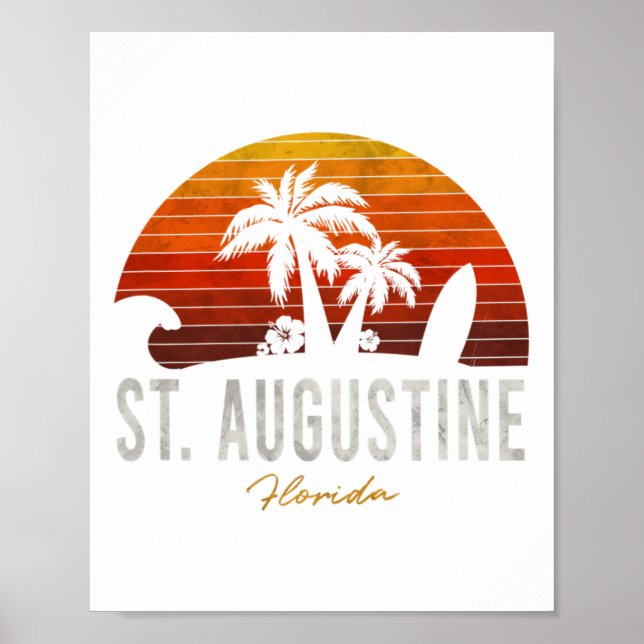Augustine Beach Florida Fl Handflatan Vacation Sur Poster (Framsidan)