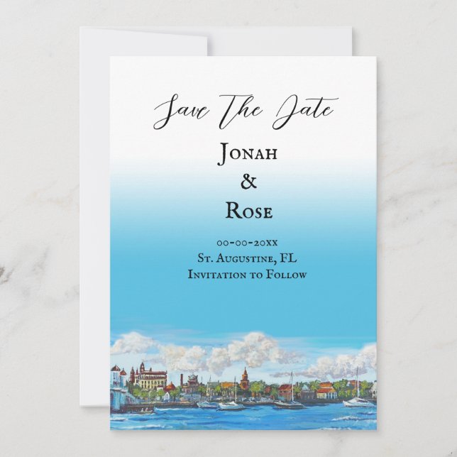 Augustine Bröllop-meddelande Inbjudningar (Framsida)